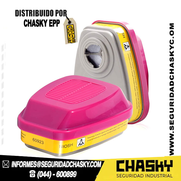 Cartucho-Filtro Mixto 60923 – 3M CARTUCHO COMBINADO 60923 GASES ÁCIDOS, VAPORES ORGÁNICOS, P100 – 3M™ - Image 1