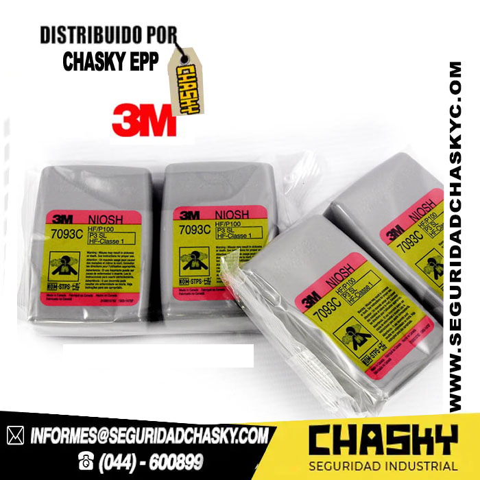 Filtro 3M 7093C P100 Filtro 7093C P100 Fluoruro de Hidrógeno niveles molestos de vapores orgánicos y gases ácidos - Image 1