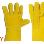 Guante de cuero res amarillo con refuerzo MOD: FAGY