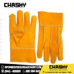 Guantes de cuero Res amarillo mod. Ing. c/refuerz.