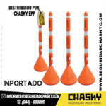 POSTE DE PVC CON BASE CIRCULAR (2 PIEZAS)