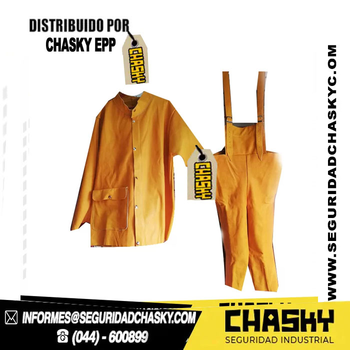 ropa de cuero casaca y pantalón soldador de cuero res amarillo chasky - Image 1