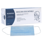 Mascarilla plana con tiras blanca x50u