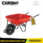 Carretilla 5.5 ft3 roja Neumática, bastidor tubular, Pretul 20627