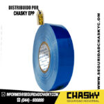 Cinta Reflectiva Azul Sellada Con Lineas Y Logo 5CM(2″) 45.7 Mts